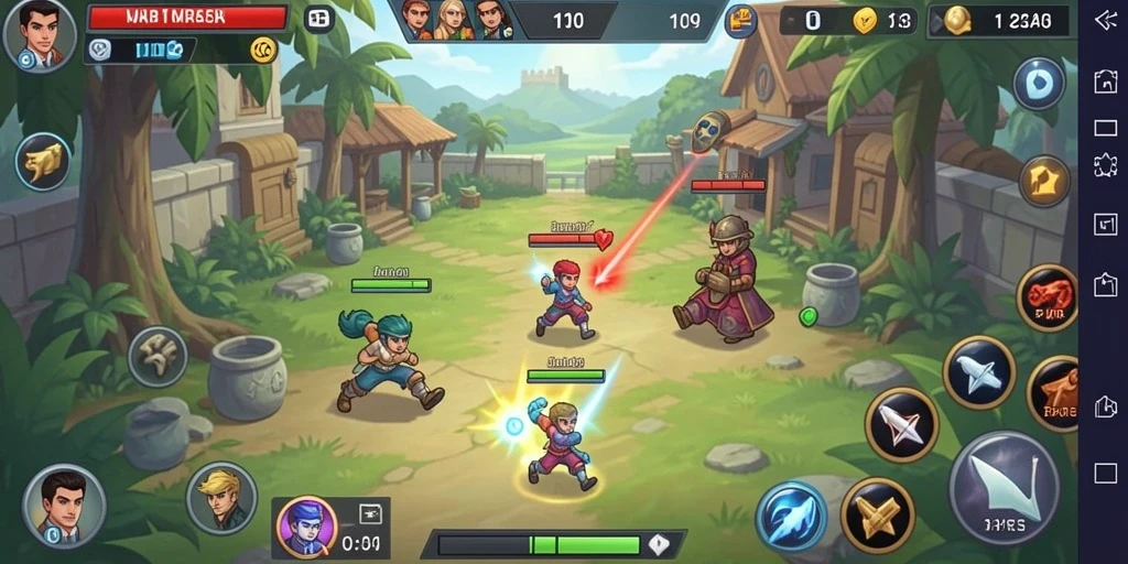 Gameplay dinamis yang penuh dengan aksi.